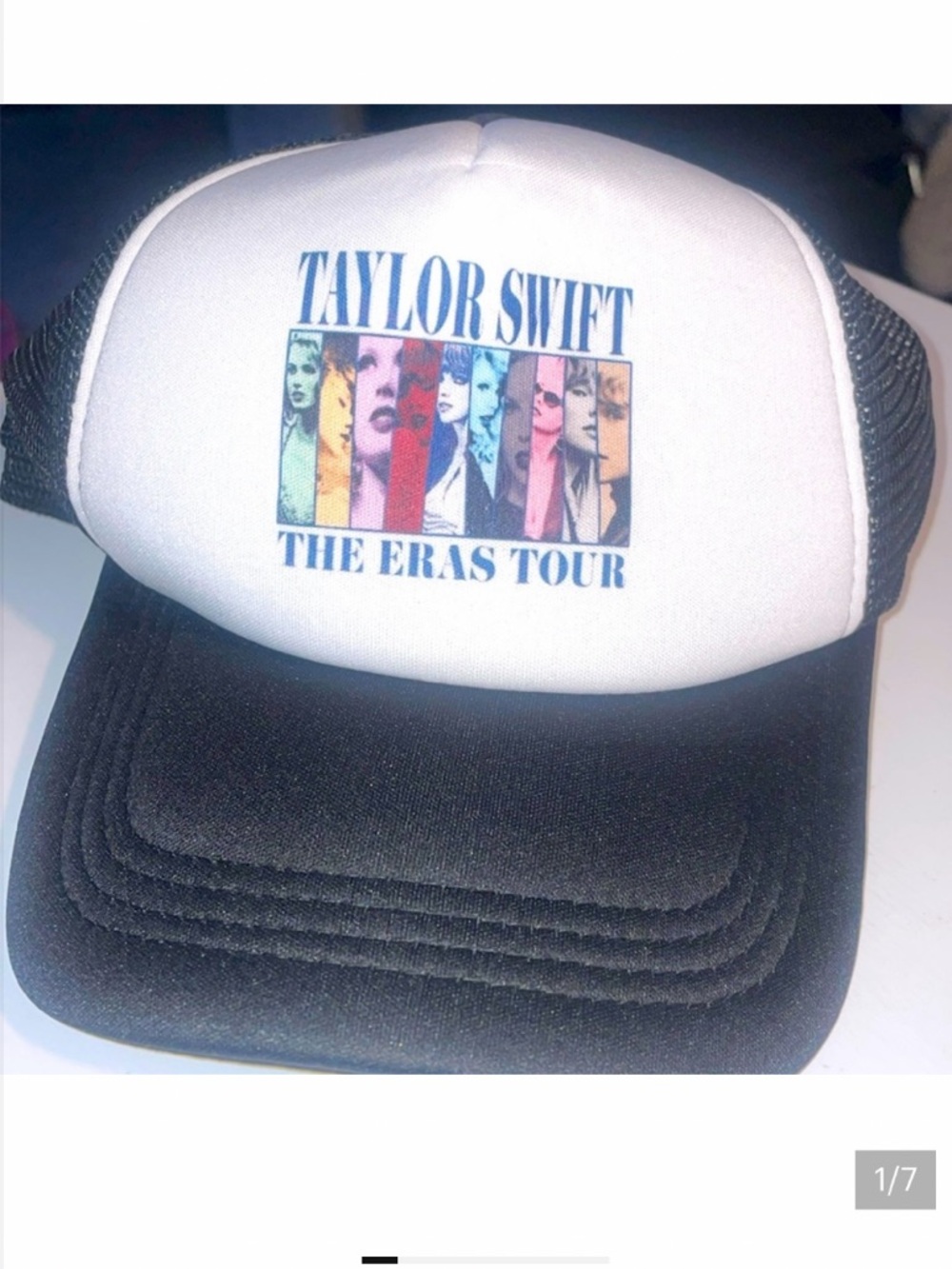 Taylor Swift The Eras Tour trucker hat black mesh white graphic new
